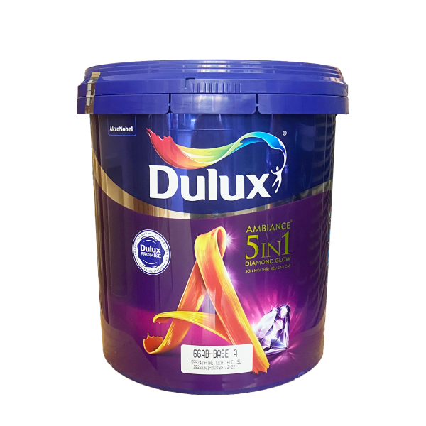 Sơn nội thất siêu cao cấp Dulux Ambiance 5 In 1 Diamond Glow Bề Mặt Bóng 66AB - 15L