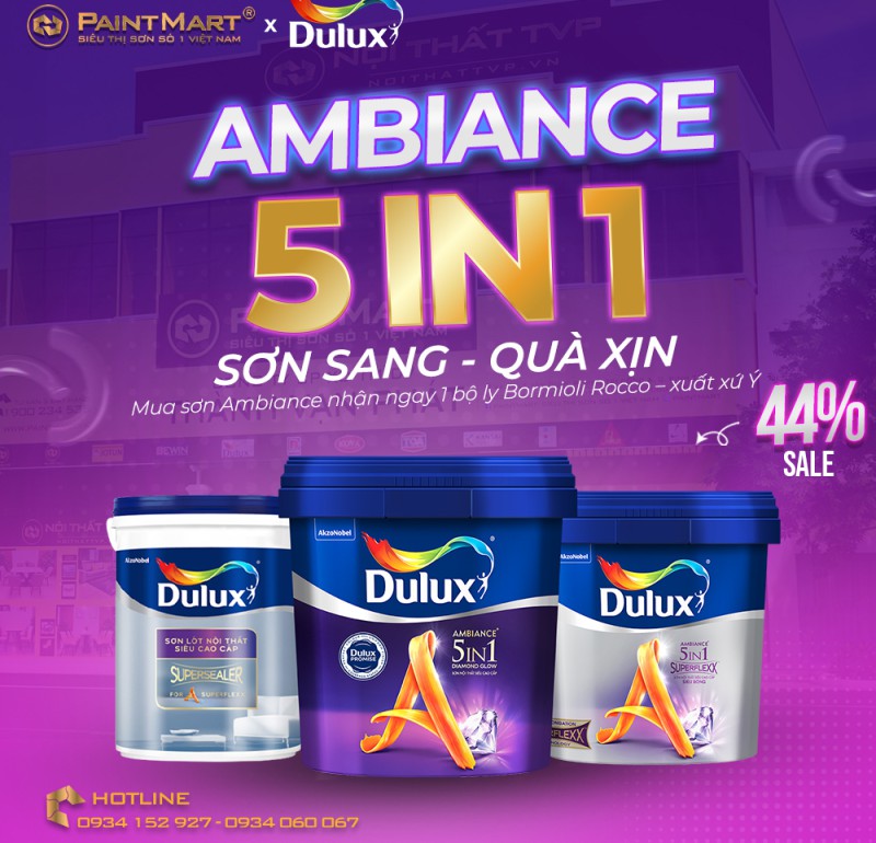 Khuyến mãi sơn dulux, giảm đến 47%