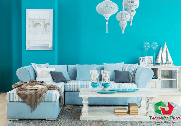 Chọn màu sơn nội thất đẹp cho gia chủ mệnh Mộc - màu xanh nước biển